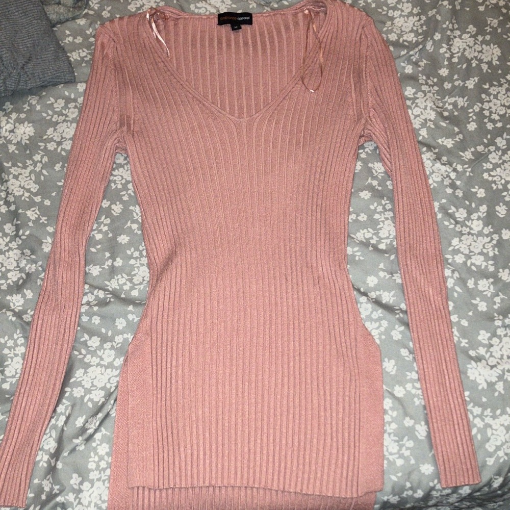 Ambiance Apparel Sweater. Color- pink